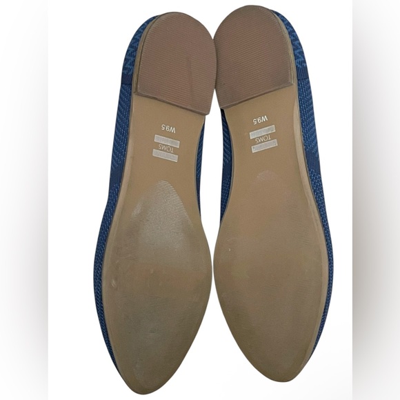 Toms Blue Canvas Flats Versatile Slip-On Loafers Size 9.5 - Picture 3 of 4